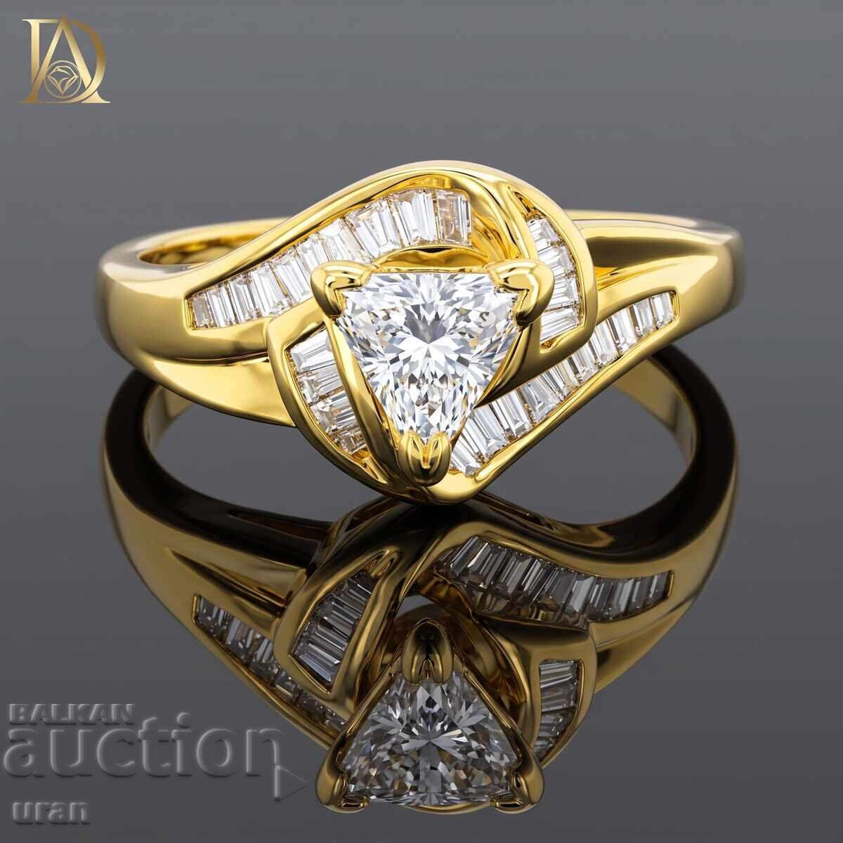 Inel de aur nou cu diamante naturale de 0,67 ct Inel de aur nou cu diamante naturale de 0,67 ct