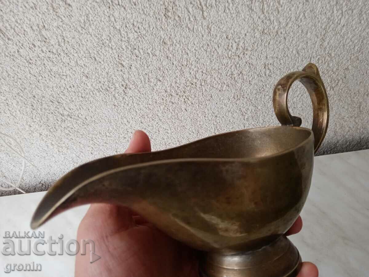 Sausier art deco bronz, masiv, ulcior din bronz, - 7