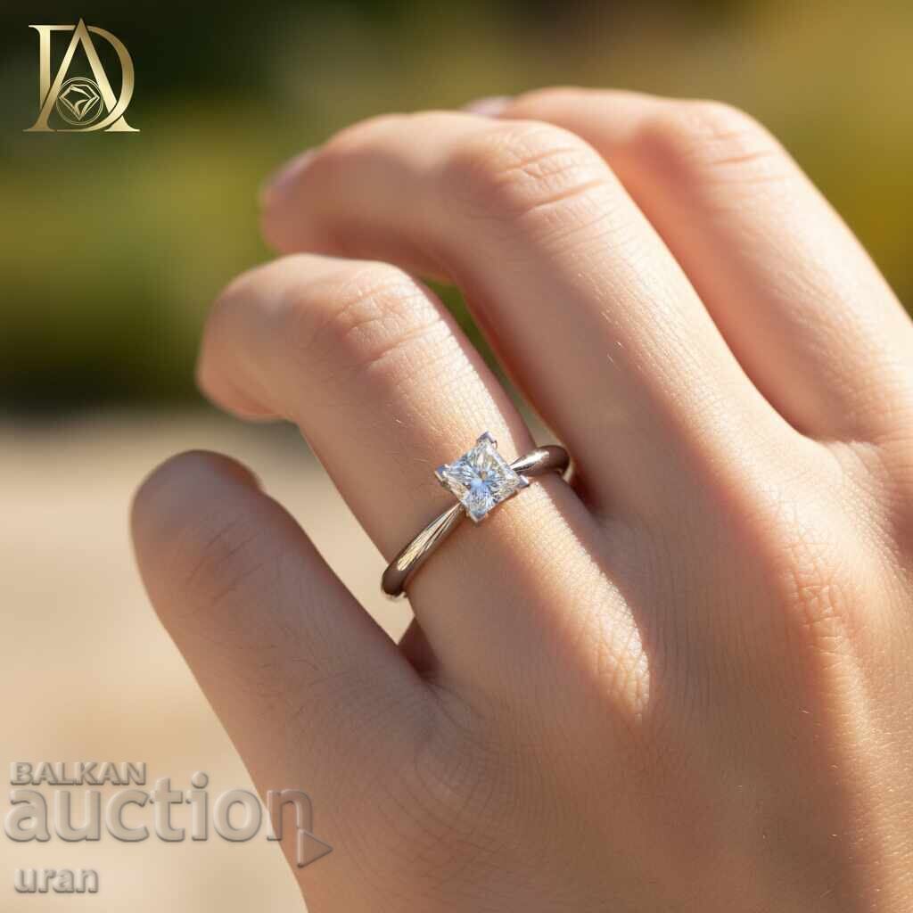 Livrarea Inel de aur nou cu diamant natural de 0,86 ct