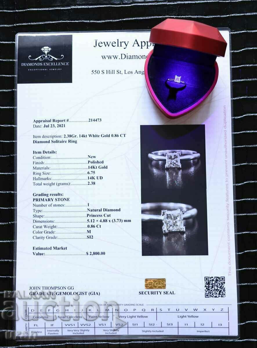 New Gold Ring with 0.86ct Natural Diamond - 5 New Gold Ring with 0.86ct Natural Diamond - 5