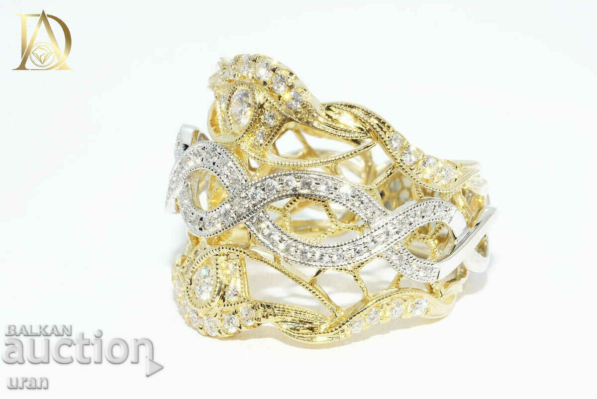 Аукцион Нов Дизайнерски Златен Пръстен с 1.40кт Естествени Диаманти Аукцион Нов Дизайнерски Златен Пръстен с 1.40кт Естествени Диаманти