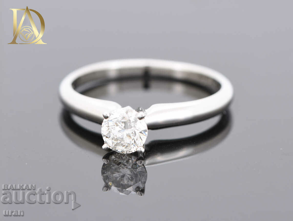 Licitație Inel de aur nou cu diamant natural de 0,46 ct