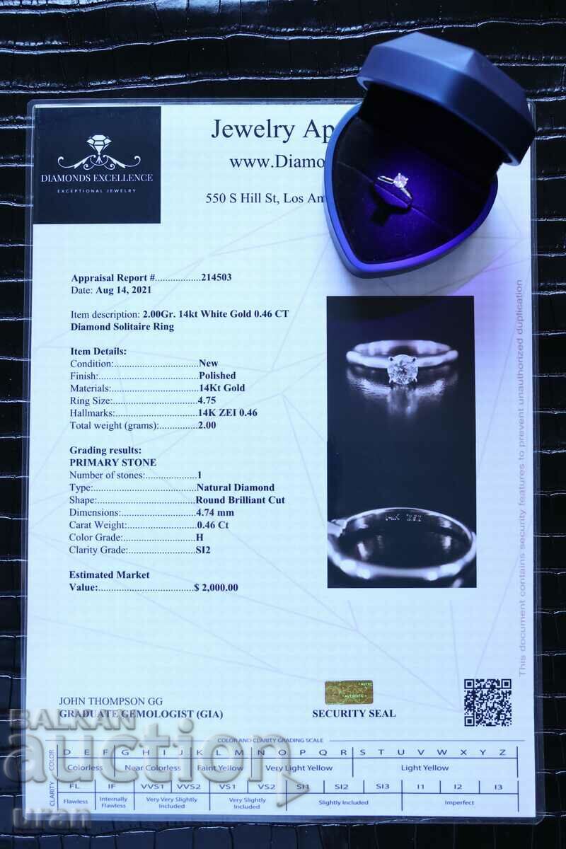 New Gold Ring with 0.46ct Natural Diamond - 6