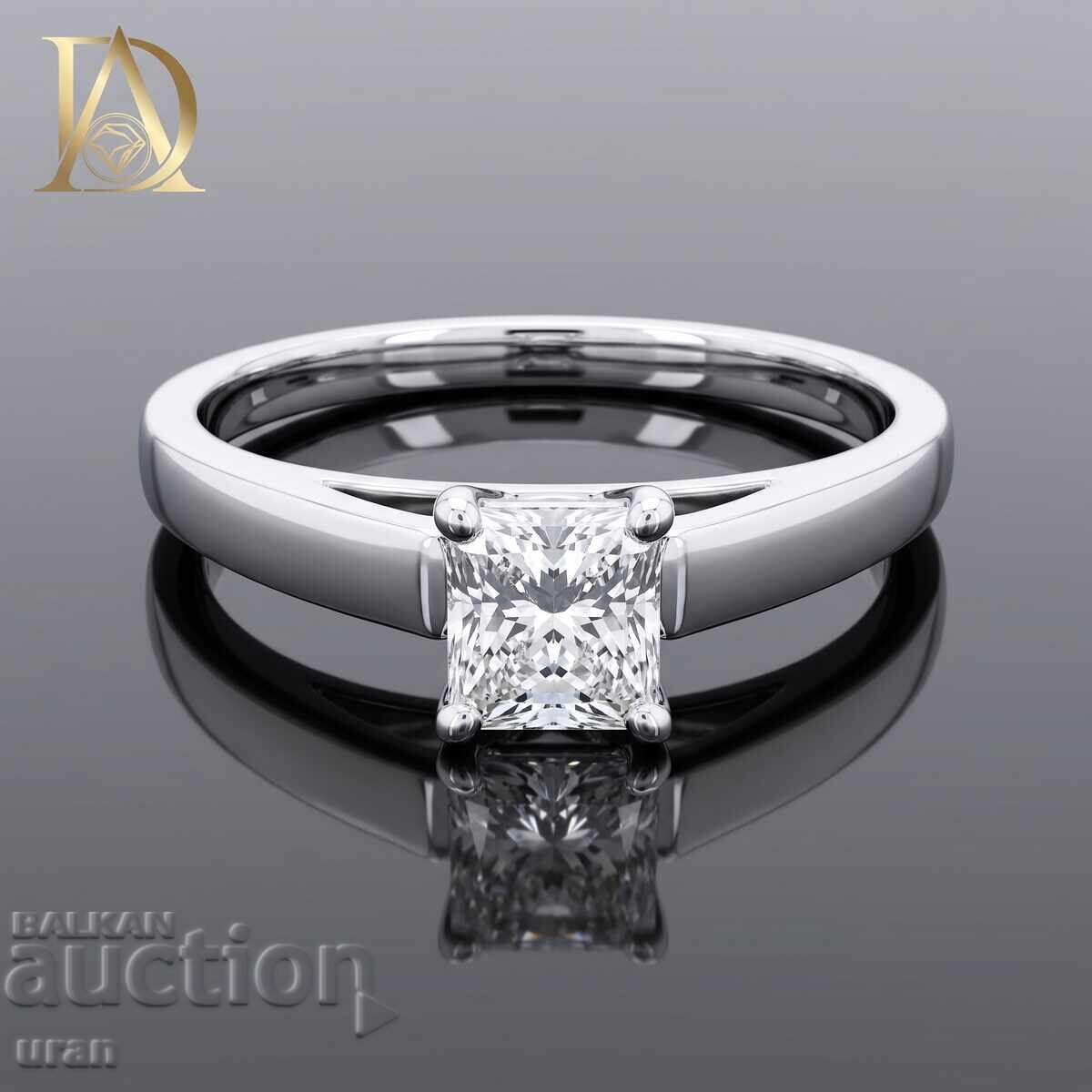 Inel de aur nou cu diamant natural de 0,54 ct