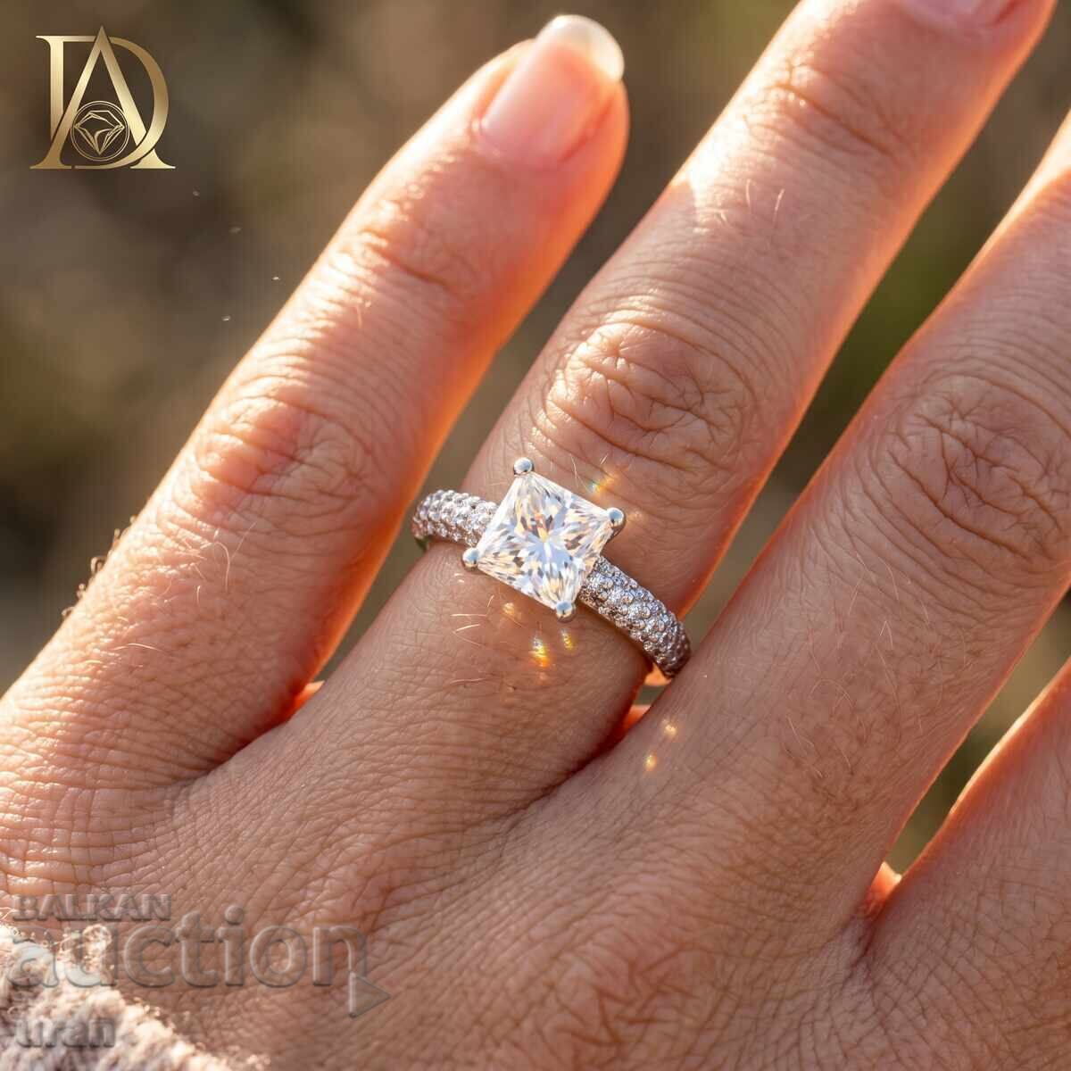 Licitație Inel de aur nou cu diamante naturale de 1,33 ct