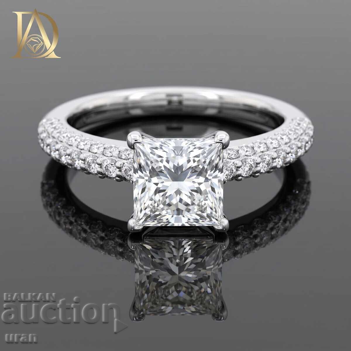 Inel de aur nou cu diamante naturale de 1,33 ct