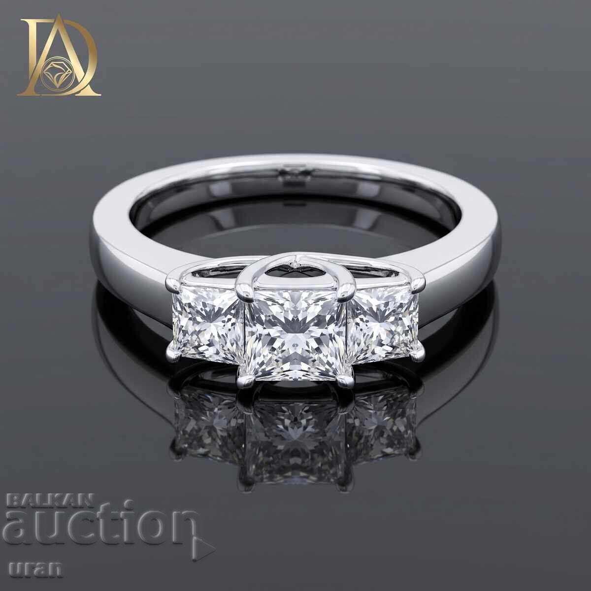 Inel de aur nou cu diamante naturale de 1,00 ct
