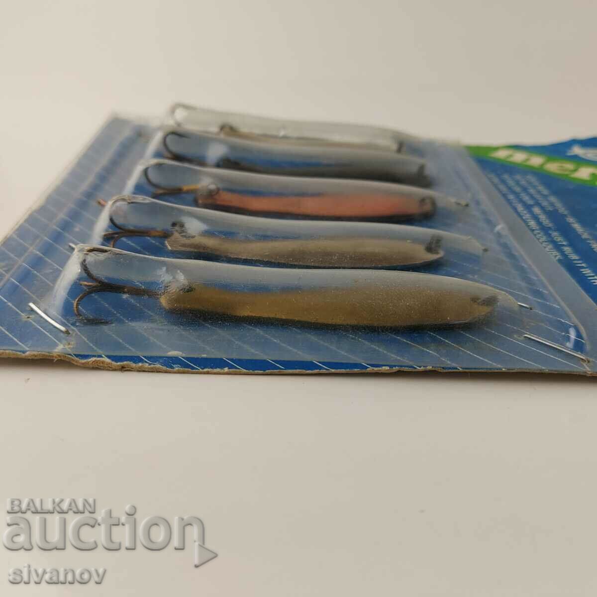 Auction Old Set of 5 Mergo Metor Fishing Lures New #5664 Auction Old Set of 5 Mergo Metor Fishing Lures New #5664