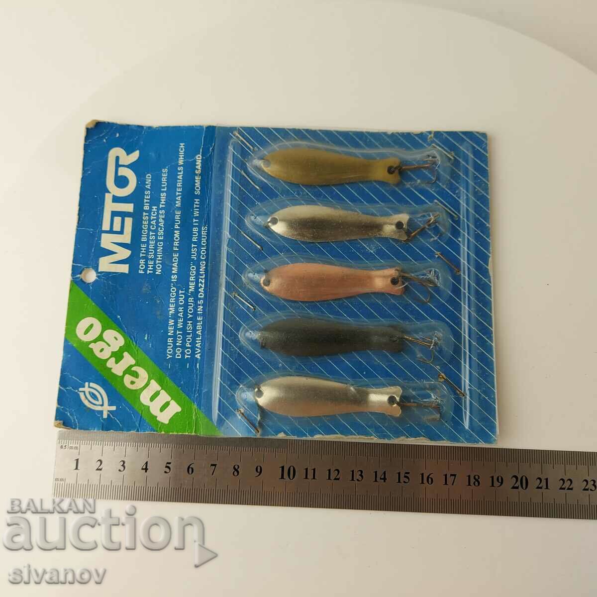 Old Set of 5 Mergo Metor Fishing Lures New #5664 - 5 Old Set of 5 Mergo Metor Fishing Lures New #5664 - 5