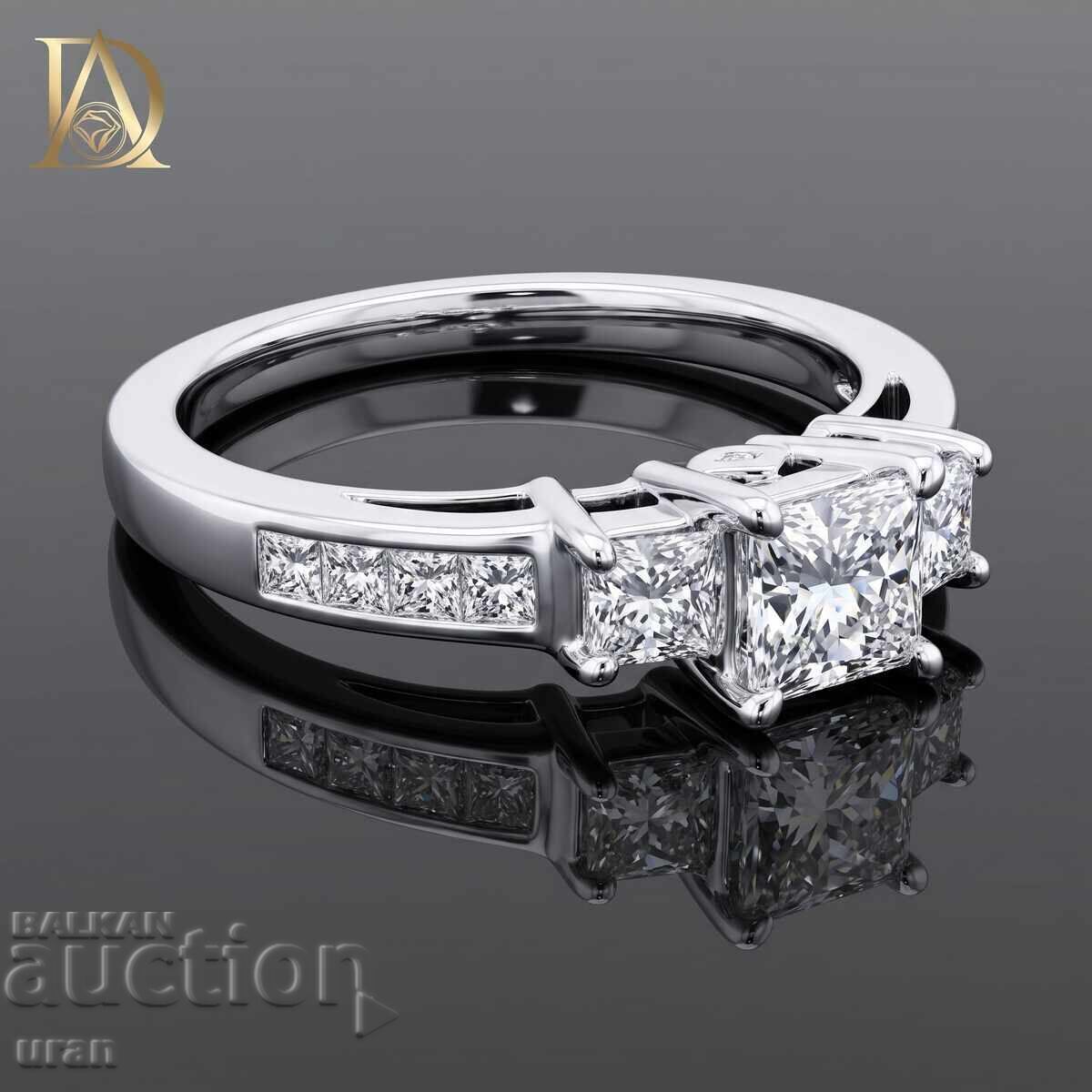 Auction  New Gold Ring with 0.91ct Natural Diamonds