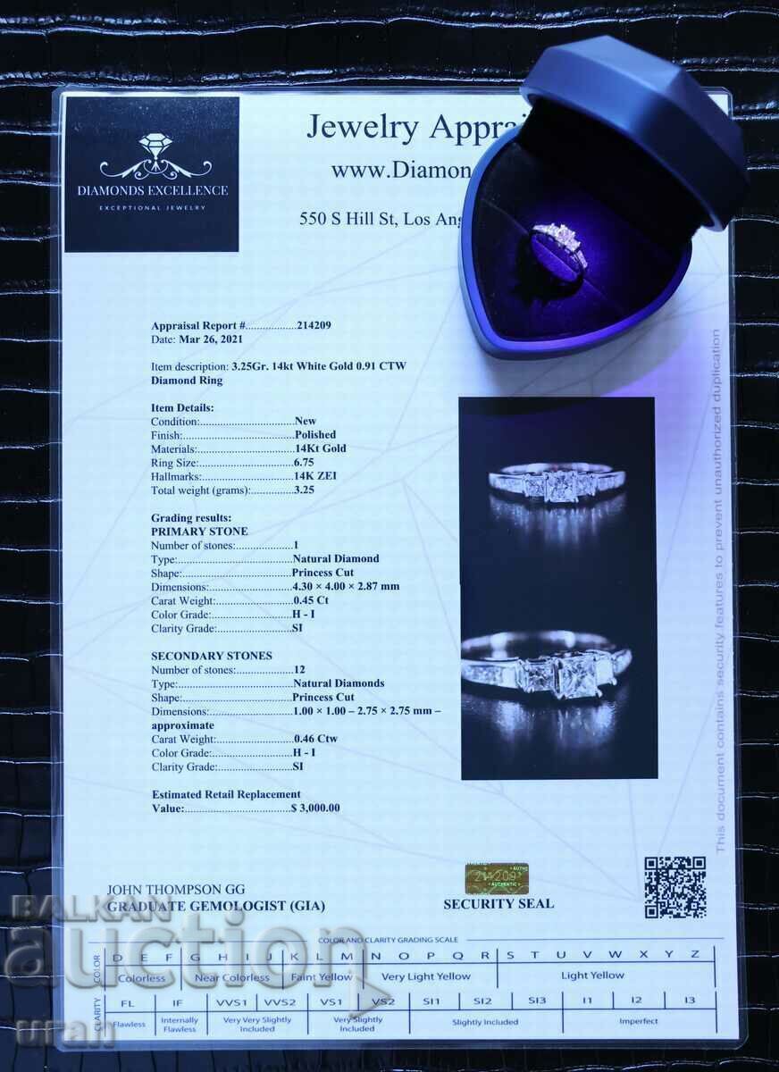 Delivery of New Gold Ring with 0.91ct Natural Diamonds