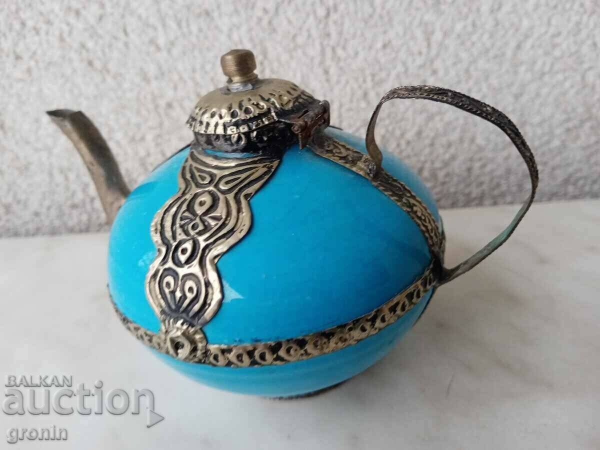 Clay, metal, teapot, Morocco, ceramic, Marrakesh,