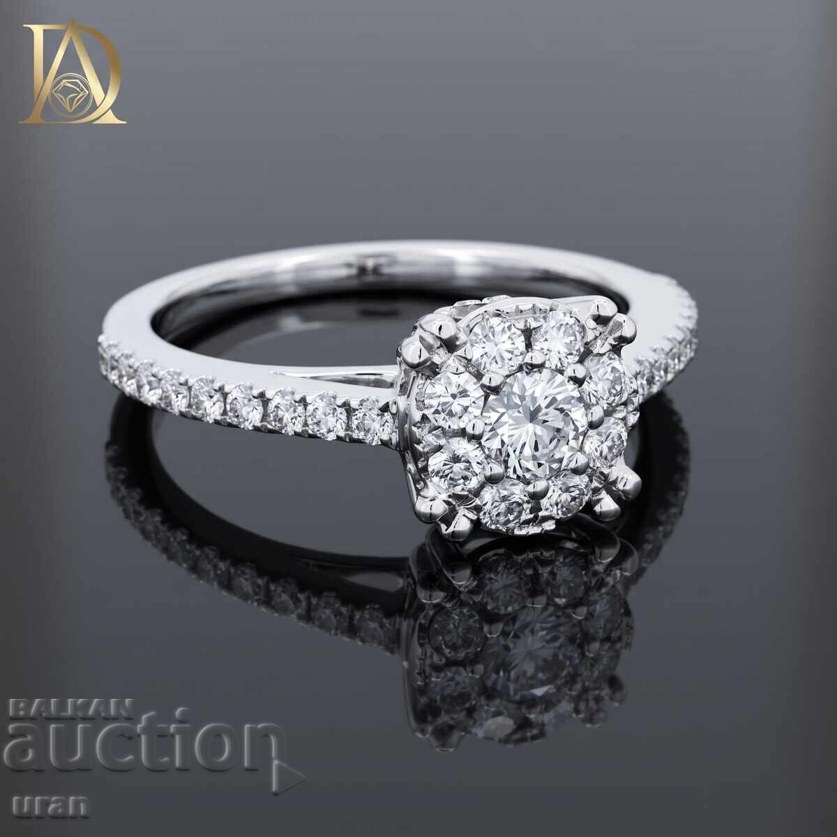 Inel de aur nou cu diamante naturale de 0,55 ct cu preț € 1300.00 | 2542.59 BGN