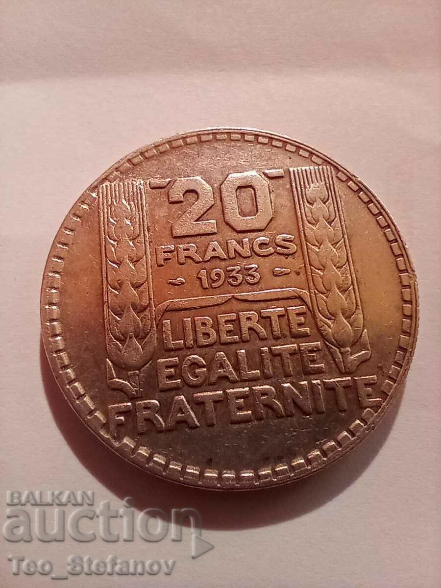 20 Franci 1933 AU Franța Argint