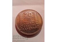 20 франка 1933 XF Франция сребро