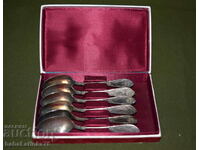 Set of six silver-plated spoons