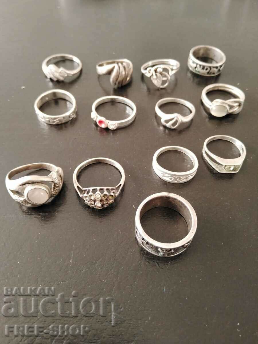 LOT 13 SILVER RINGS