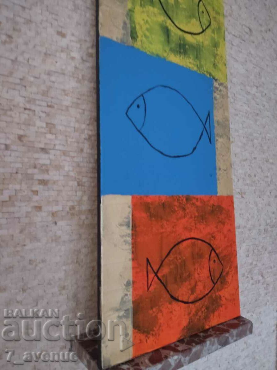 Auction  Original painting acrylic on canvas, abstract 120/40 cm