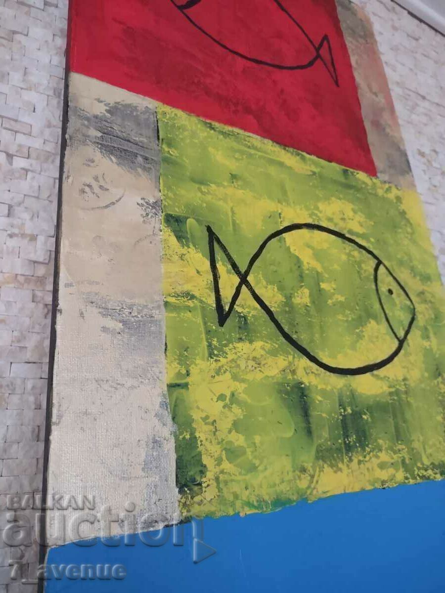 Delivery of Original painting acrylic on canvas, abstract 120/40 cm