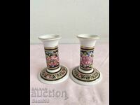 Beautiful English marked porcelain candlesticks