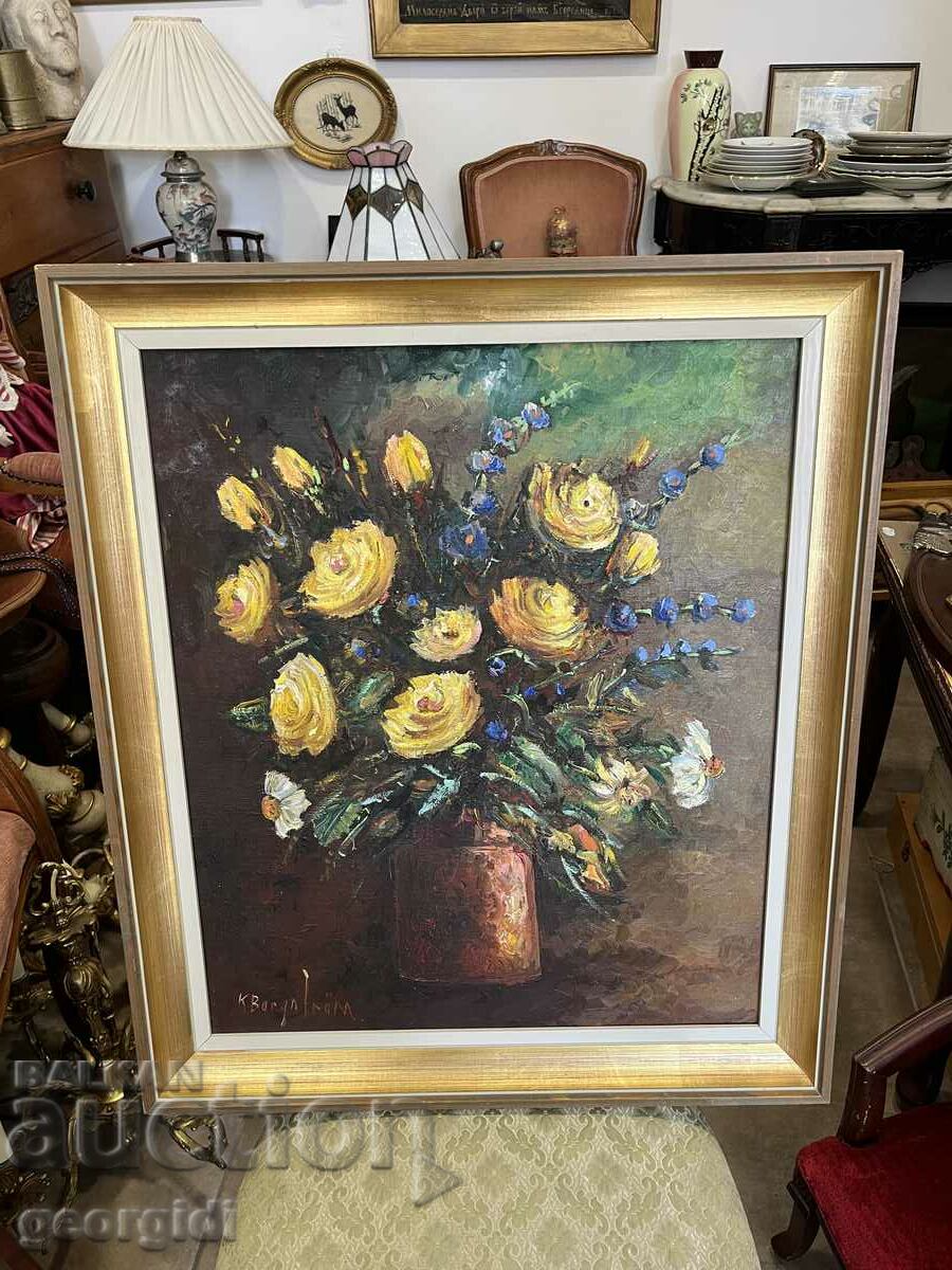 Oil painting with flowers / still life. #6044