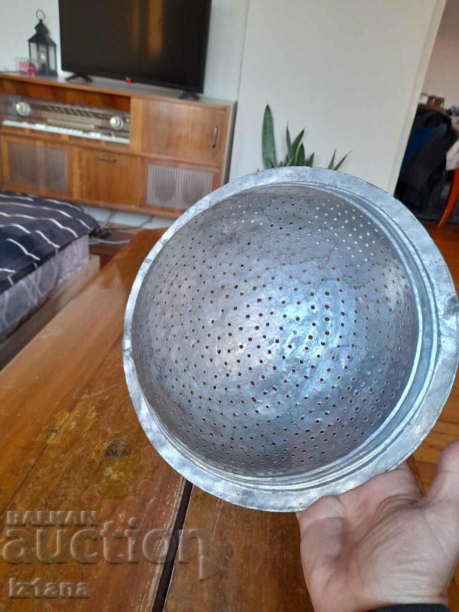 Old copper colander, strainer - 5