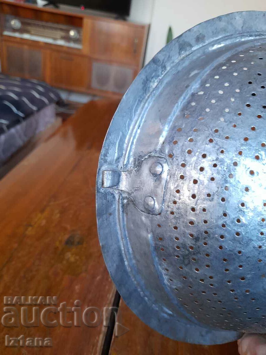 Old copper colander, strainer - 6
