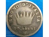 Napoleon 10 Soldi 1812 Italy Silver - Rare