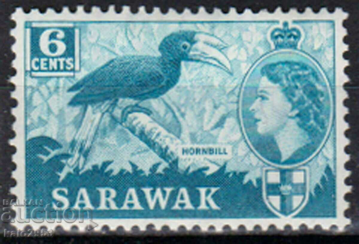 GB/Sarawak-1955-Редовна-QE II-в овал+природни мотиви,MLH