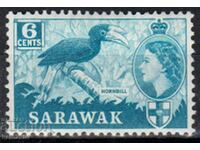 GB/Sarawak-1955-Regular-QE II-in oval+natural motifs,MLH