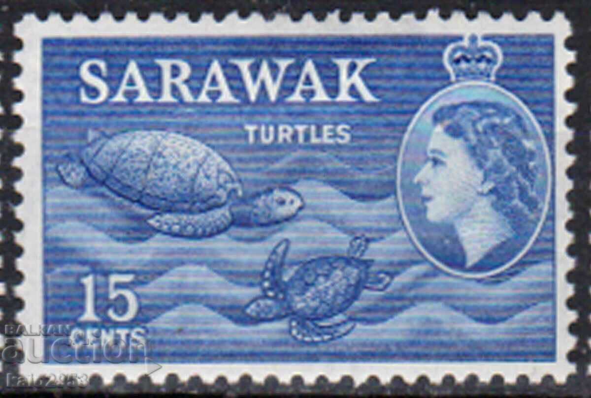 GB/Sarawak-1955-Regular-QE II-în motive ovale+naturale, MLH