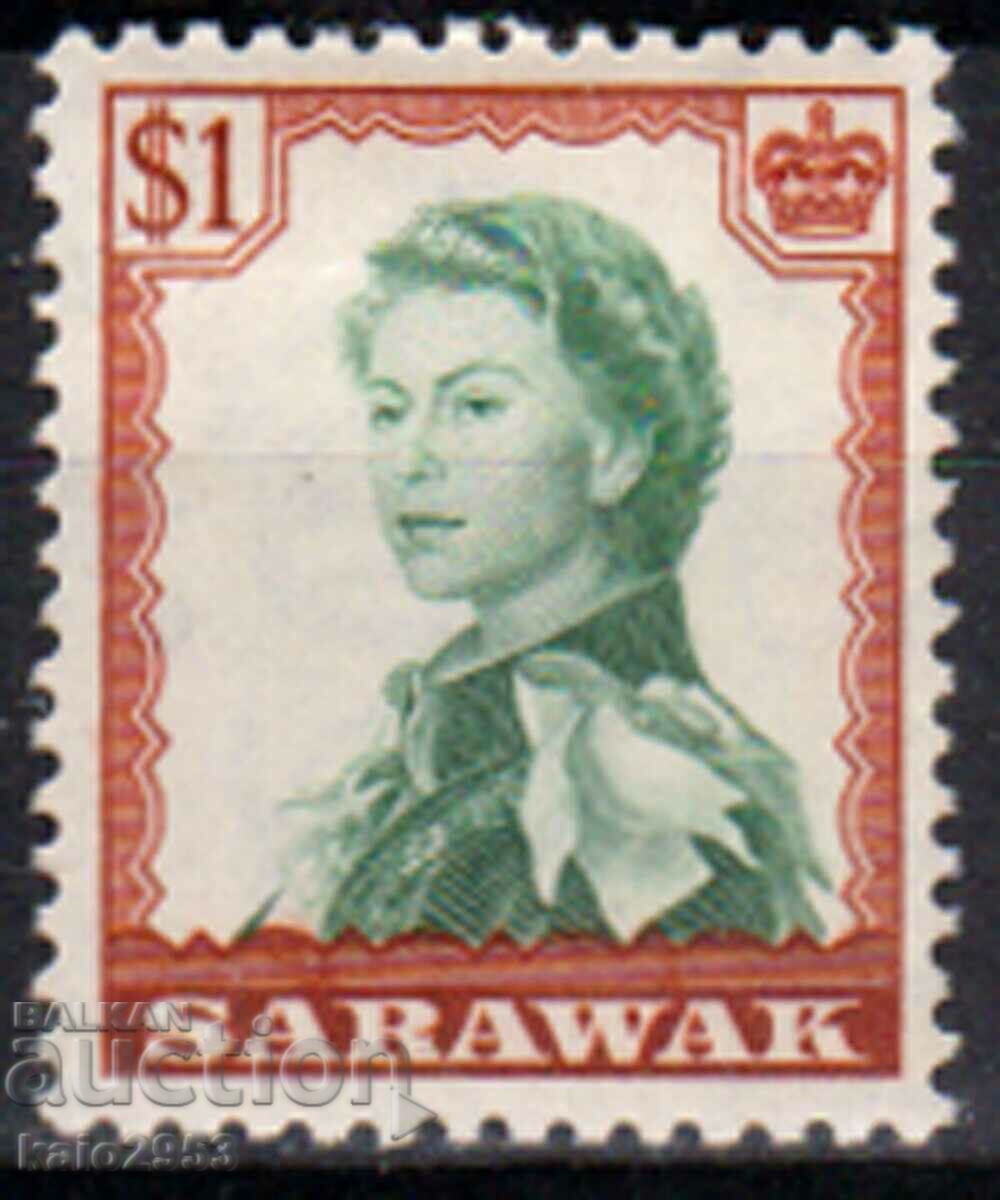 GB/Sarawak-1955-Regular-QE II,MLH-high denomination.