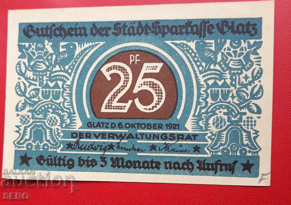 Banknote-Germany-Schleswig-Holstein-Glatz-25 Pfennig 1921