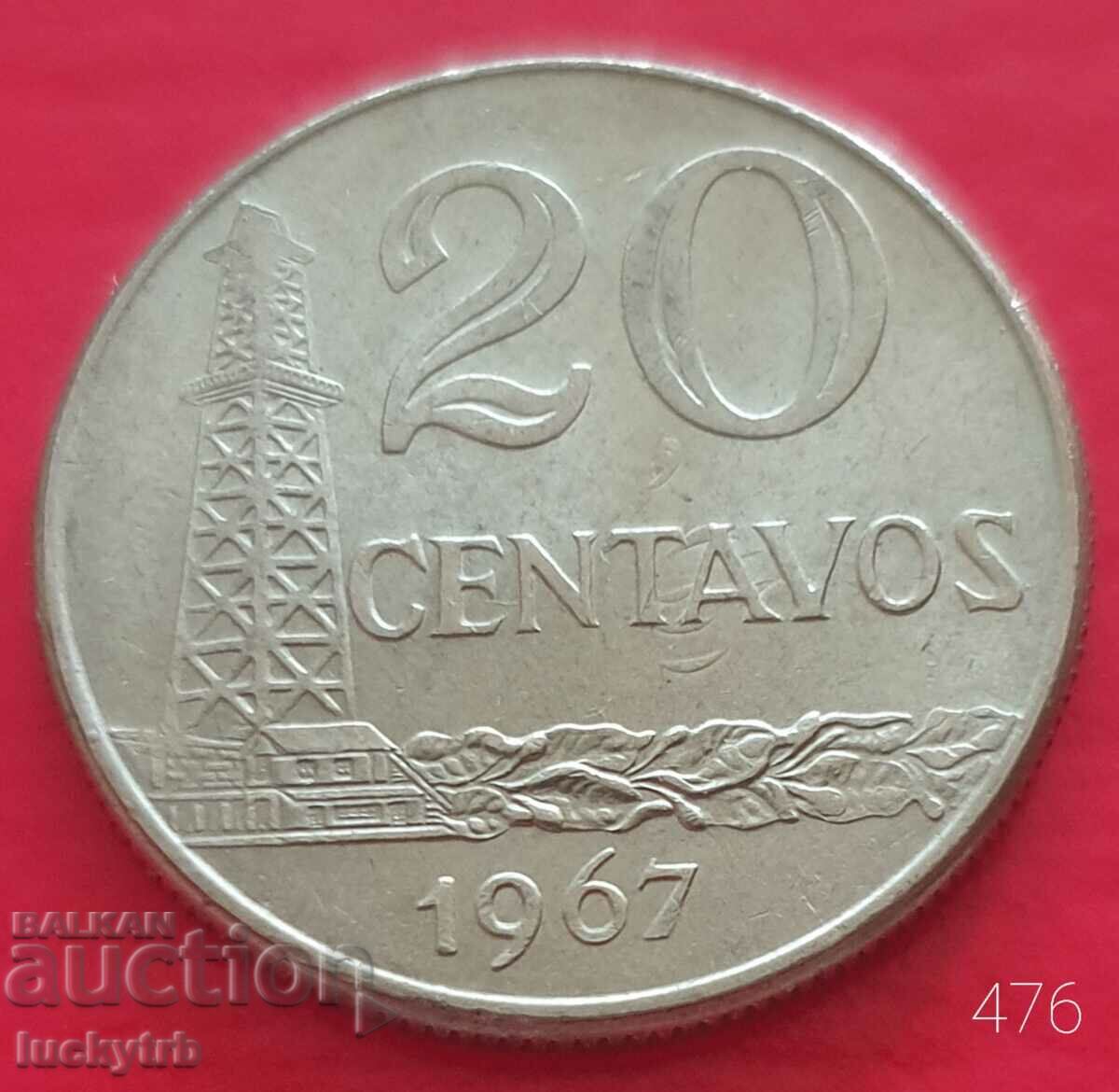 20 centavos 1967 - Brazil