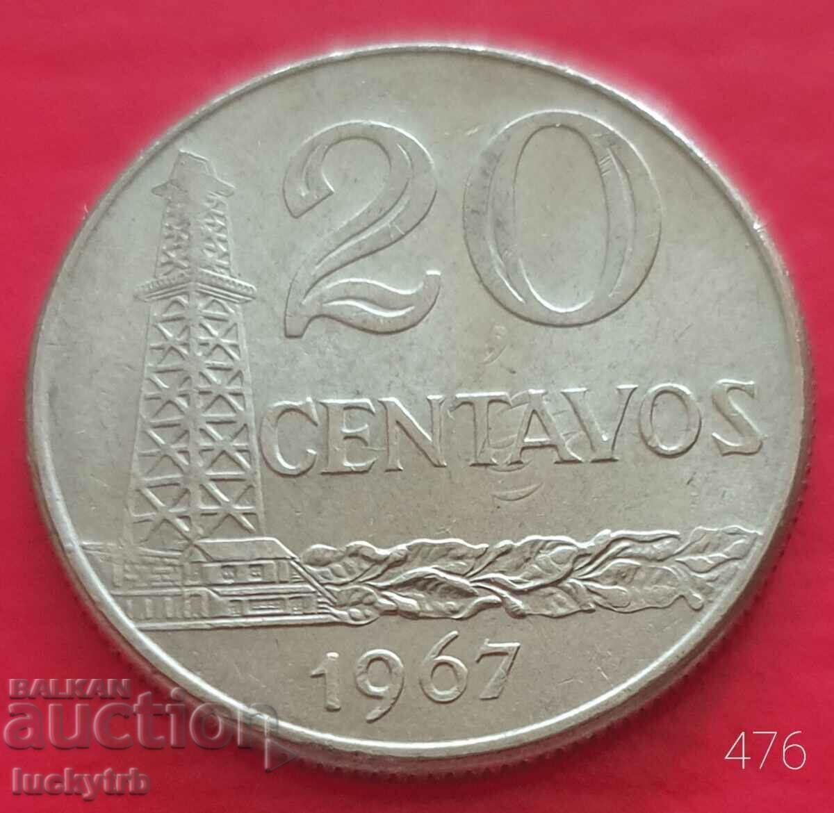 20 centavos 1967 - Brazil 20 centavos 1967 - Brazil