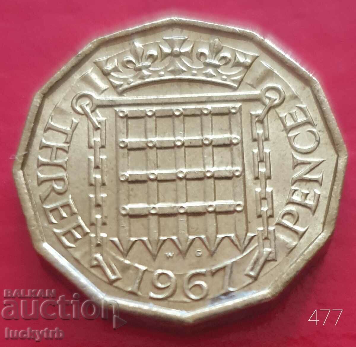 3 pence 1967 - Marea Britanie