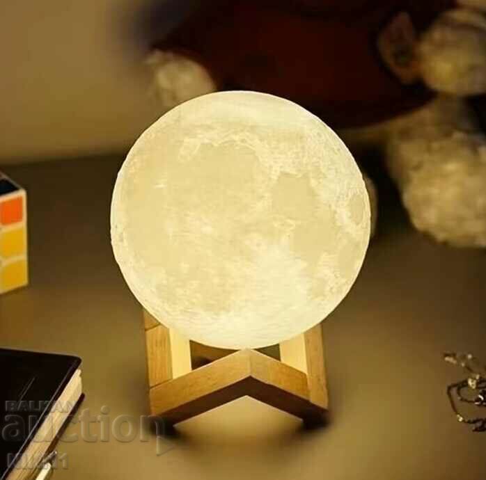 Licitație Lampa de noapte luna 3D, decor pentru birou, dormitor, camera copiilor