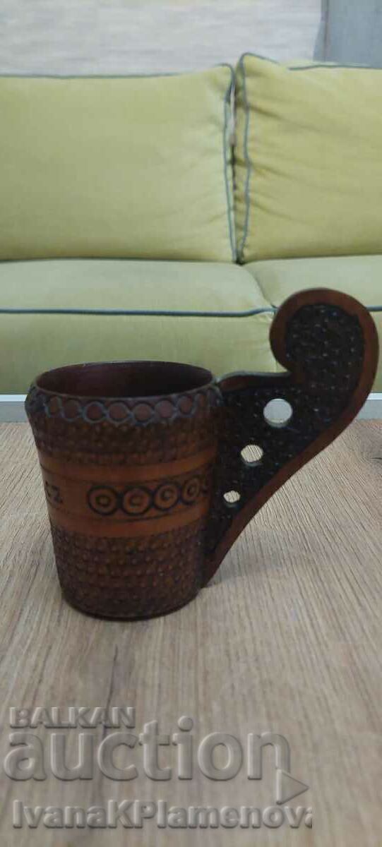 Доставка на Чаша дърворезба пирографирана