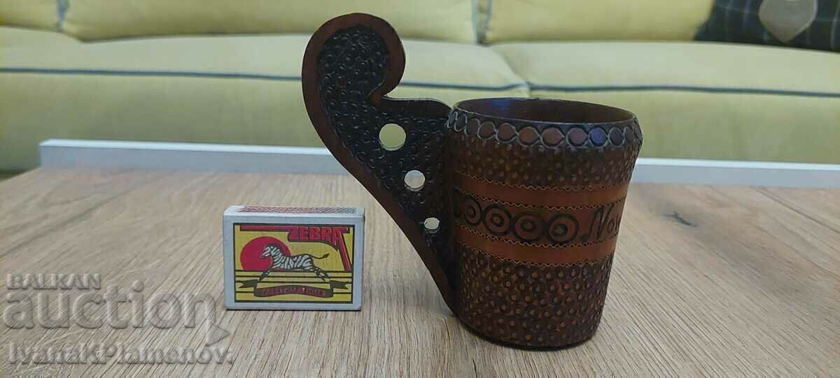 Чаша дърворезба пирографирана - 6