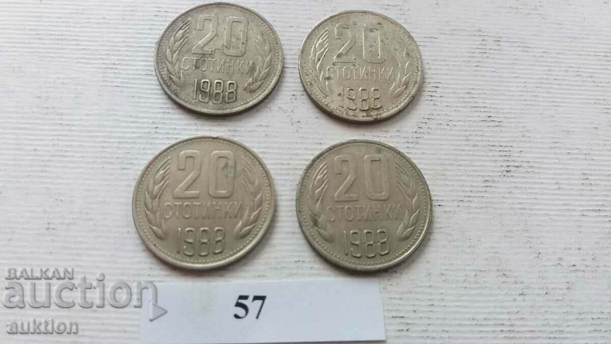 20 CENTS 1988 YEAR 4 NUMBERS with price 9.99 BGN | € 5.11 20 CENTS 1988 YEAR 4 NUMBERS with price 9.99 BGN | € 5.11