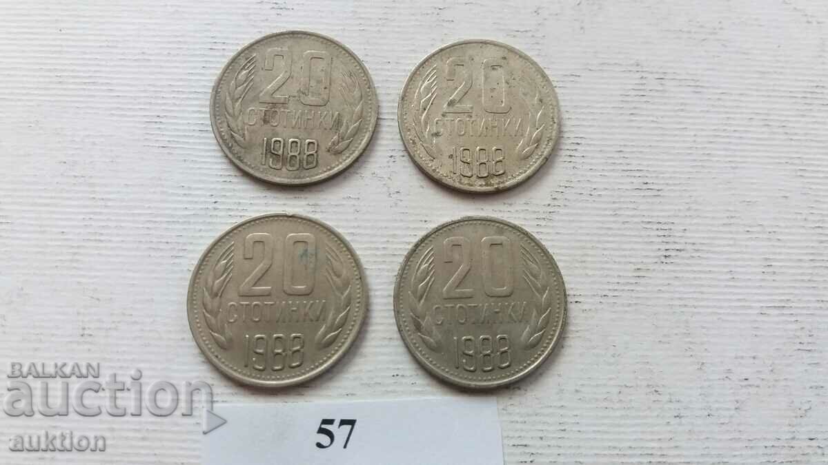 20 CENTI 1988 AN 4 NUMERE