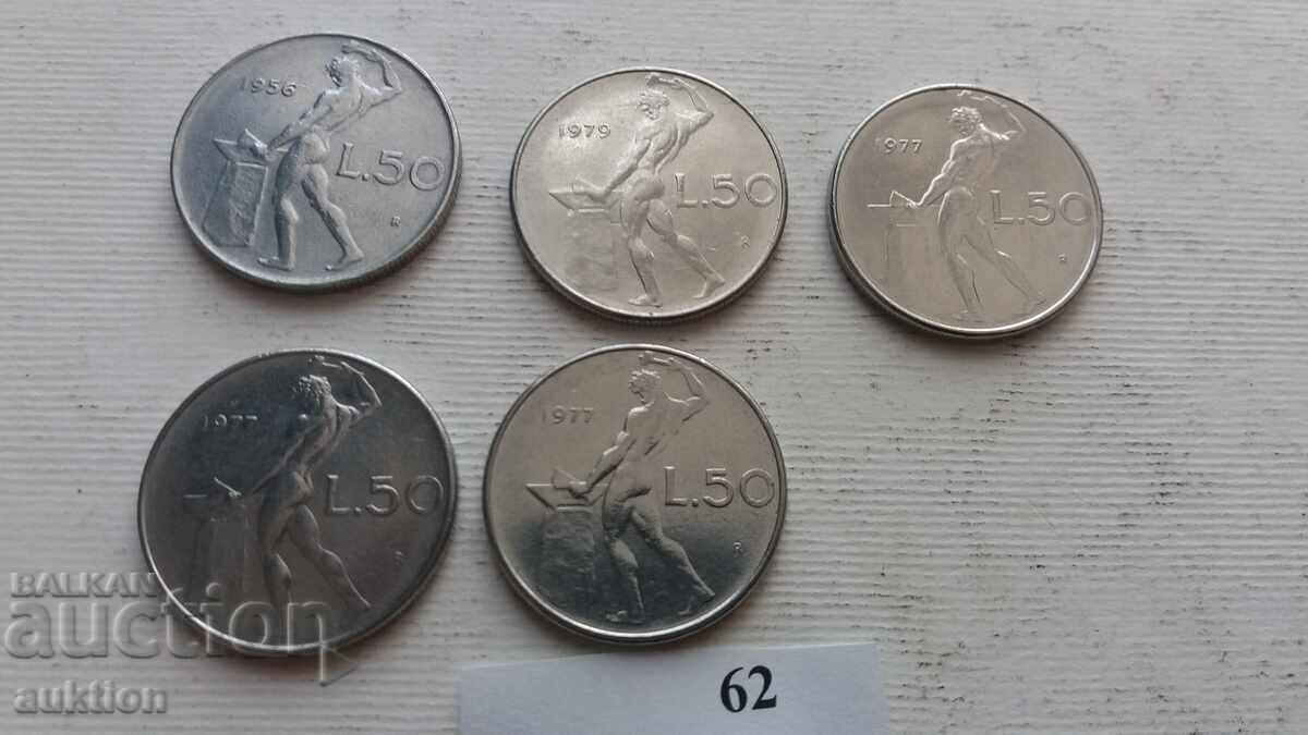 50 ITALIAN LIRES - VARIOUS YEARS with price 3.49 BGN | € 1.78 50 ITALIAN LIRES - VARIOUS YEARS with price 3.49 BGN | € 1.78