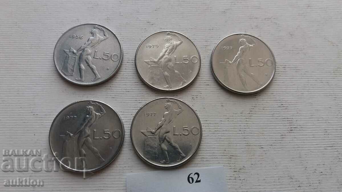 Auction 50 ITALIAN LIRES - VARIOUS YEARS Auction 50 ITALIAN LIRES - VARIOUS YEARS