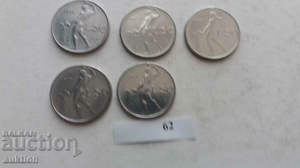 Delivery of 50 ITALIAN LIRES - VARIOUS YEARS Delivery of 50 ITALIAN LIRES - VARIOUS YEARS