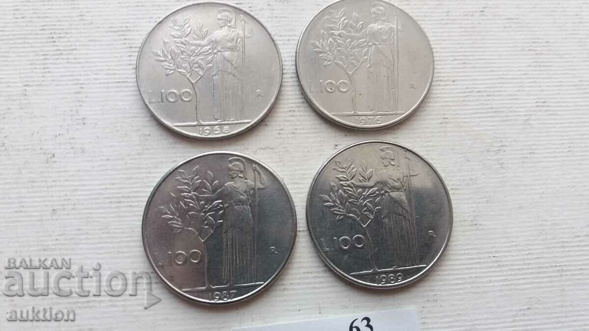 100 ΙΤΑΛΙΚΕΣ ΛΙΡΕΣ ΔΙΑΦΟΡΕΤΙΚΑ ΧΡΟΝΙΑ 4 ΑΡΙΘΜΟΙ με τιμή 2.49 BGN | € 1.27 100 ΙΤΑΛΙΚΕΣ ΛΙΡΕΣ ΔΙΑΦΟΡΕΤΙΚΑ ΧΡΟΝΙΑ 4 ΑΡΙΘΜΟΙ με τιμή 2.49 BGN | € 1.27