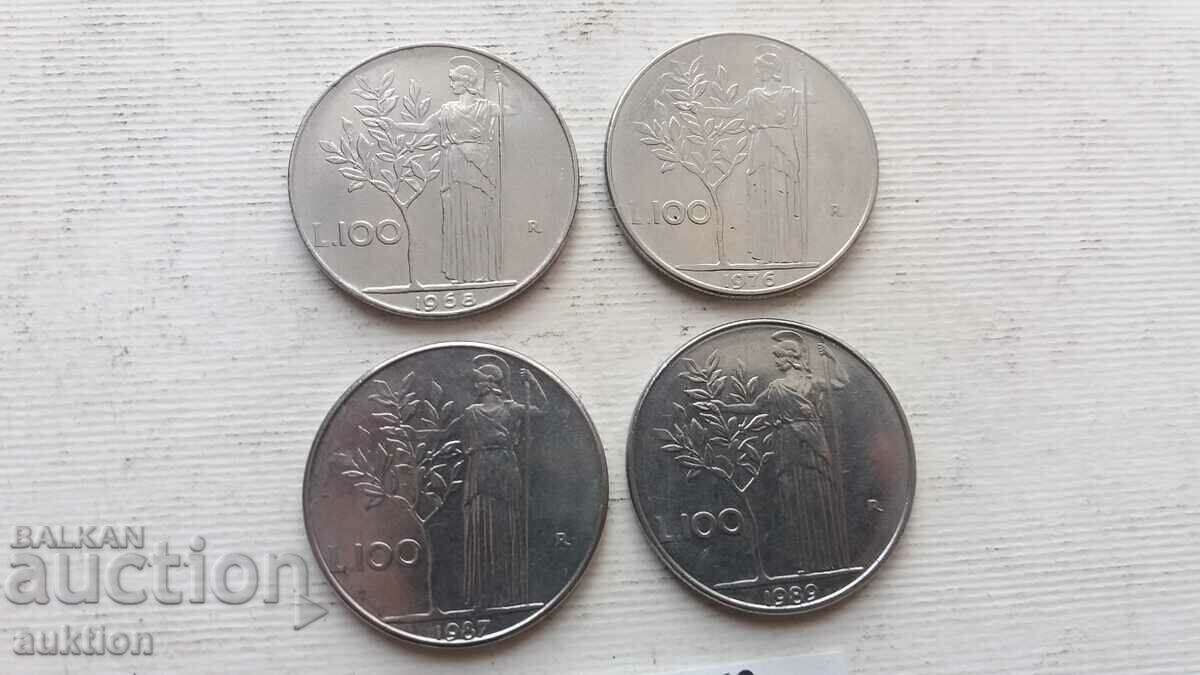 100 LIRE ITALIENE DIFERITE ANI 4 NUMERE