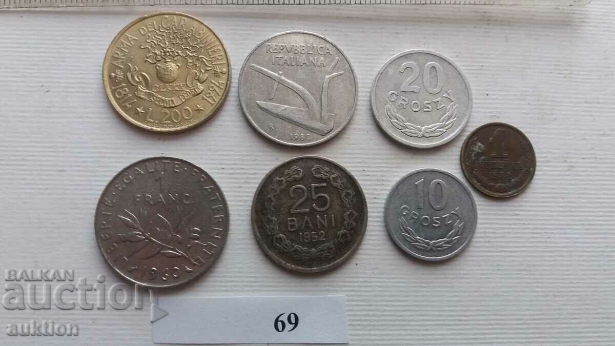 COLLECTION OF 7 DIFFERENT COINS with price 3.49 BGN | € 1.78