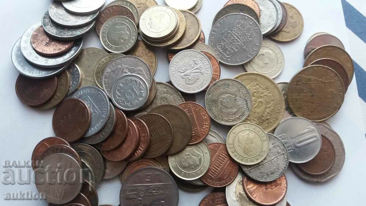 Delivery of LOT OF 100 RARE FOREIGN COINS