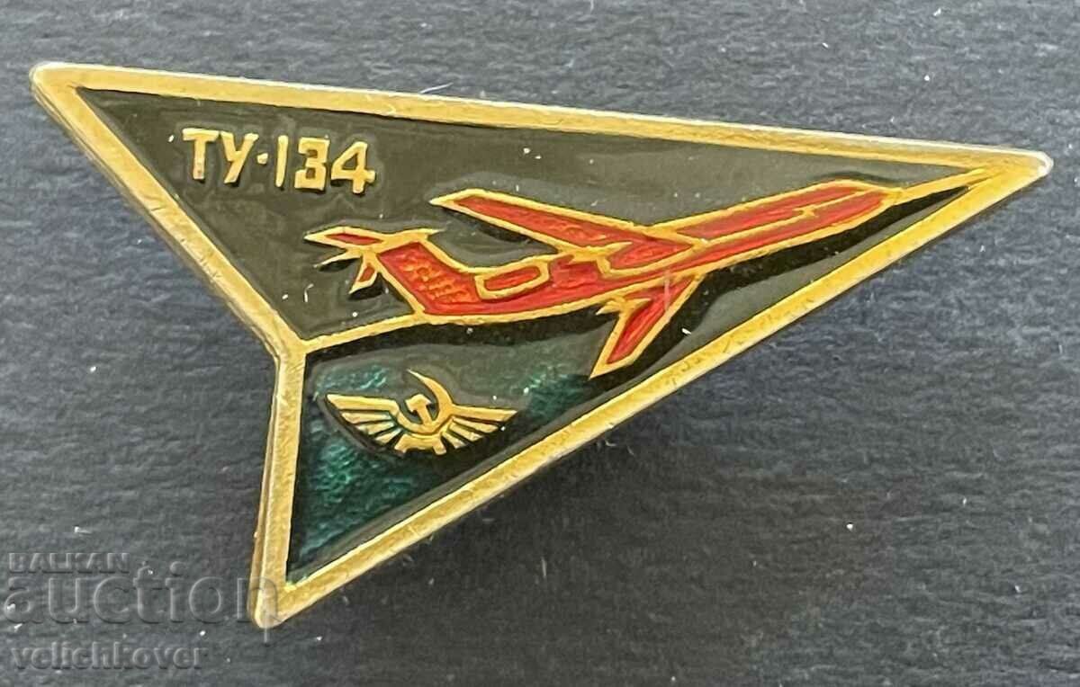 39084 USSR insignia Aeroflot and aircraft model TU-134