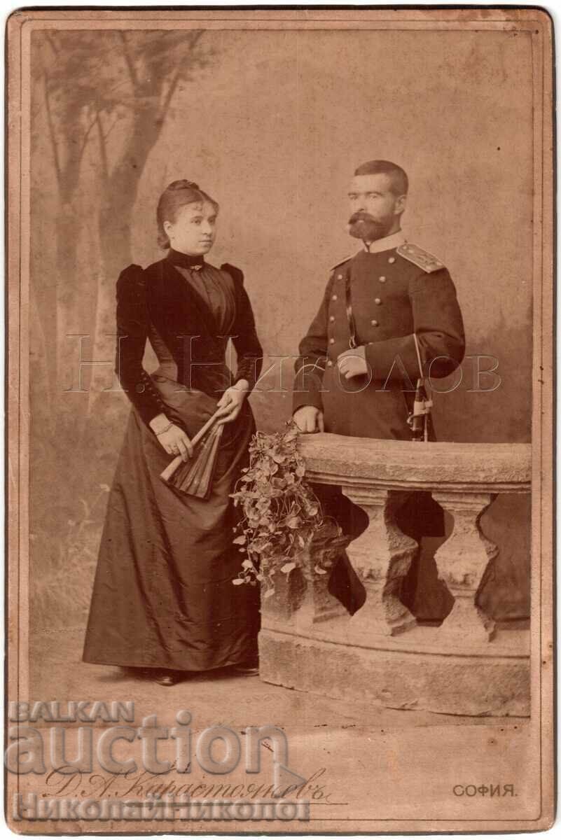 OLD PHOTO CARDBOARD SOFIA MILITARY OFFICER PHOTO KARASTOYANOV D21 OLD PHOTO CARDBOARD SOFIA MILITARY OFFICER PHOTO KARASTOYANOV D21
